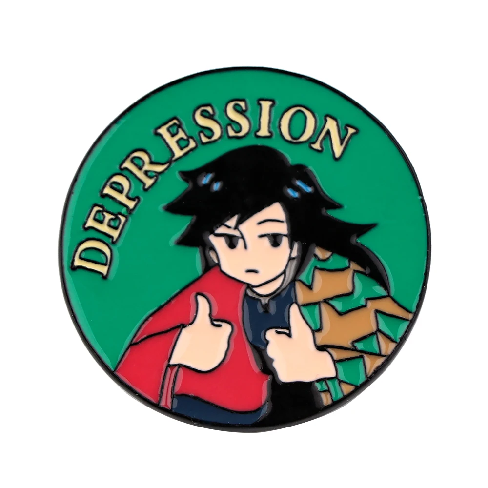 Kimetsu No Yaiba мягкая эмалированная заколка для защиты от депрессии декоративная