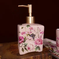 new ceramic liquid soap dispenser bathroom shampoo shower gel bottle 304 sus press type head for ktv beauty salon bath hardware