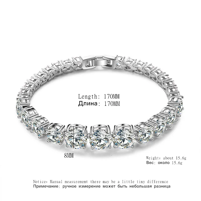 

UILZ Fashion Round Bracelet & Bangles With Sliver Color CZ Stone For Women Christmas Gifts Jewelry Pulseras UB003