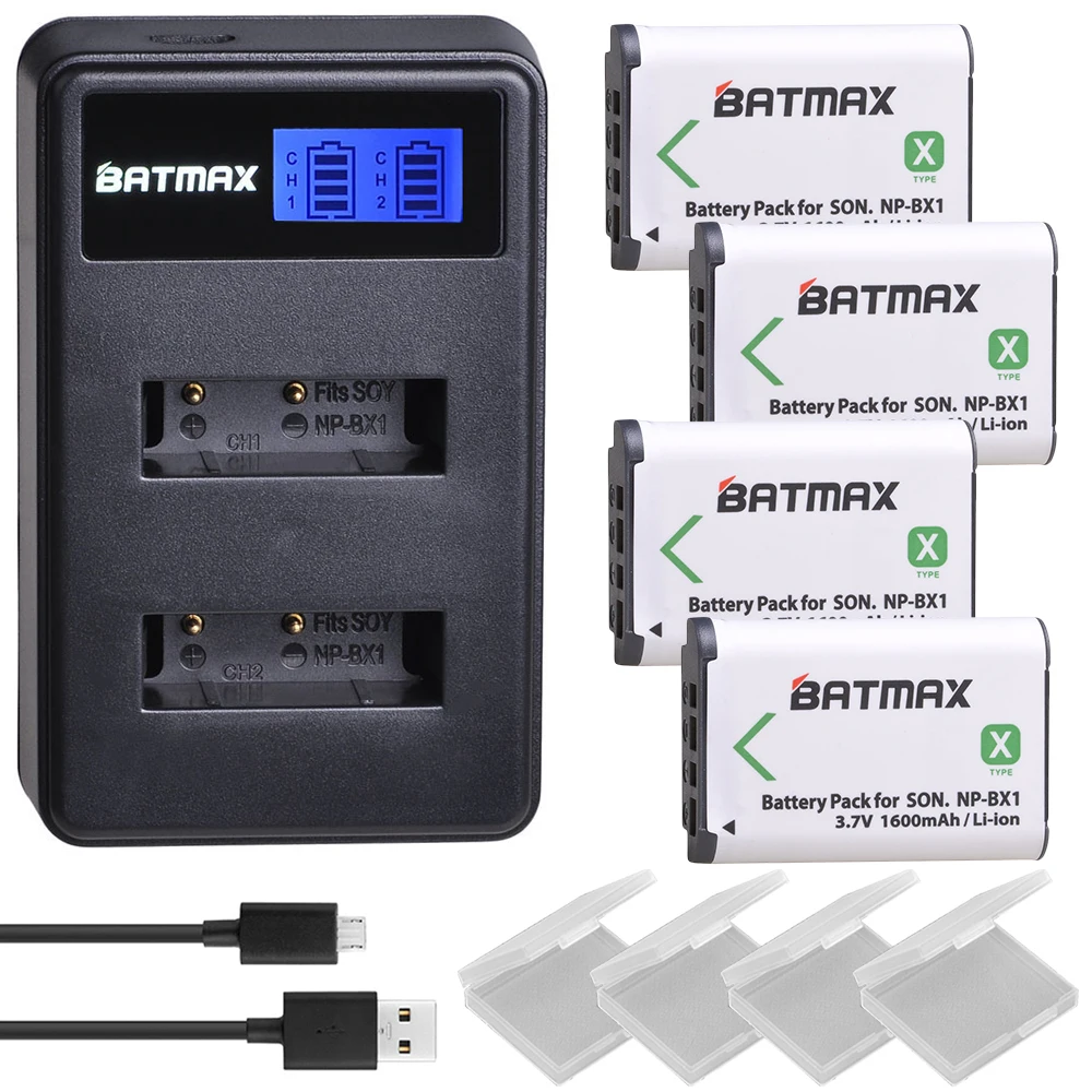 4Pcs set 2x NP-BX1 NP BX1 Батарейки+ ЖК-дисплей Dual USB Зарядное устройство для sony комплектующие фотоаппарата sony DSC RX1 RX100 AS100V M3 M2 HX300 HX400 HX50 HX60 GWP88 AS15 WX350 - Цвет: 4Pcs set