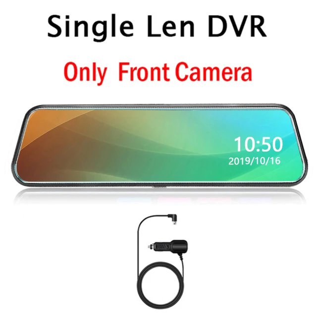 Single Len OLESED T95 10 ips сенсорный экран поток зеркало заднего вида автомобиля Dvr зеркало тире камера Dash Cam двойная камера для автомобиля Full Hd привод рекордер - Color Name: Single Len