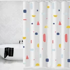 Водонепроницаемая занавеска для душа с геометрическим рисунком, 3d занавеска для ванной комнаты с крючками, аксессуары для ванной комнаты, тканевая занавеска для ванной комнаты с цветочным рисунком