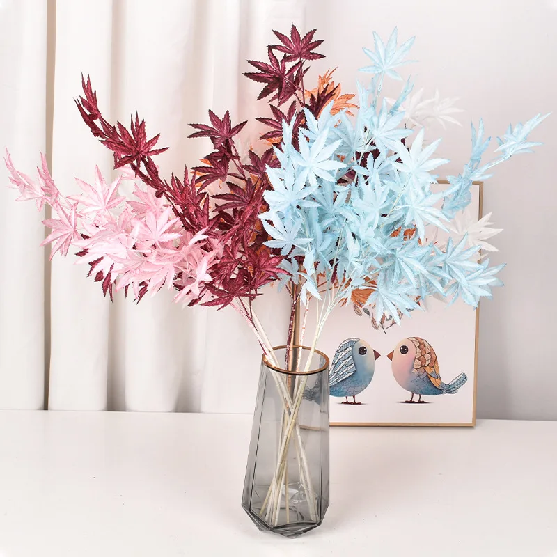 

Exquisite Craftsmanship,Artificial Silk Flower 69cm Pink Maple Leaf,High-end Living Room Home Decoration Vase Flower Arrangement