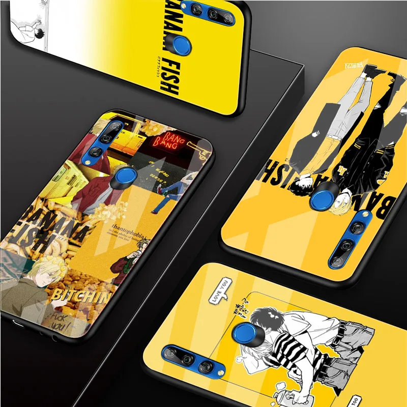 ГОРЯЧИЙ банан рыбы аниме чехол для телефона из закаленного стекла Huawei honor 8X 9 10i 20i