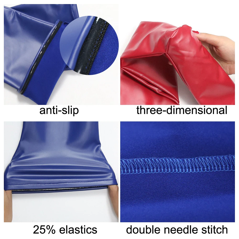 Plus Size Thigh High Sexy Stocking Black Oil Wetlook Stockings Leather Latex Medias Haute Above Knee Chaussette Hose Thighhighs