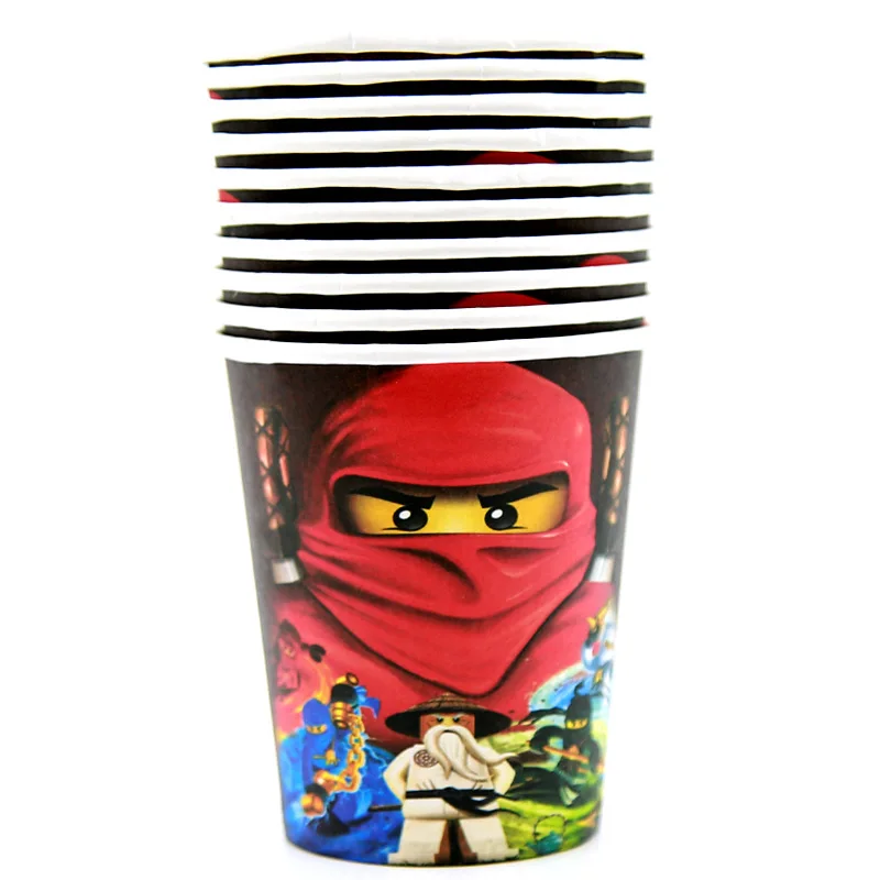 Детская одноразовая посуда в стиле ниндзя для дня рождения наборы вечерние