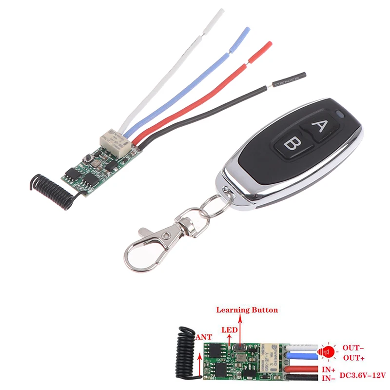 

433Mhz RF Remote Relay Control Switch Scooter Wireless 1CH Receiver Transmitter New Arrival