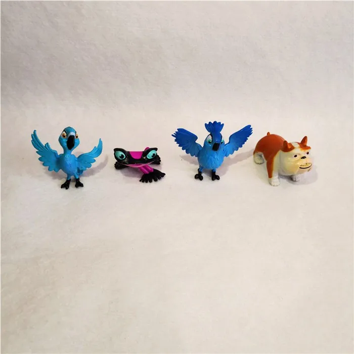 

6pcs no repeat 4~5cm Cartoon Rio 2 Action Figures Dolls total All 12 kinds PVC blue Macaw Blu jewel model toy