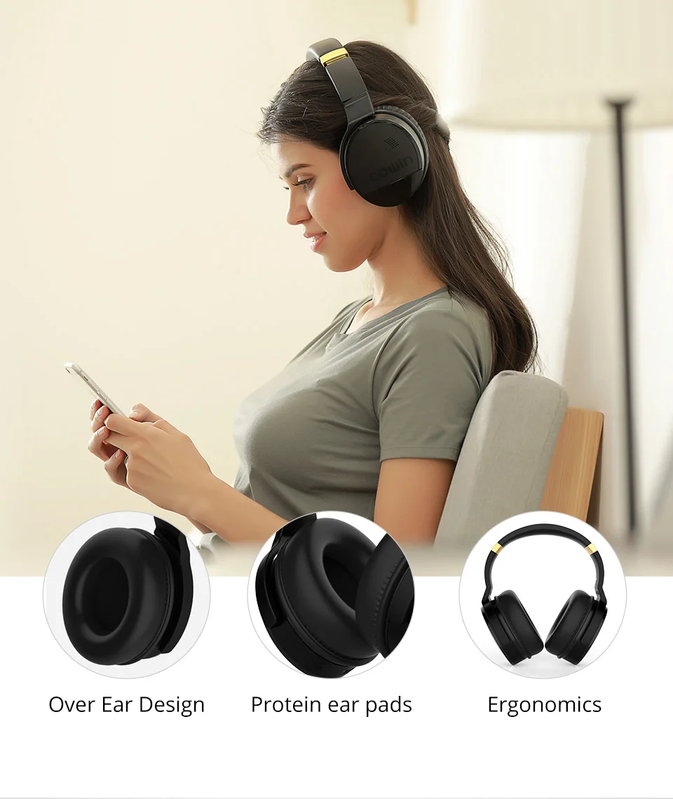 Bluetooth наушники Беспроводная гарнитура с активным шумоподавлением с микрофоном Высококачественные наушники стерео глубокий бас наушники