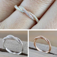 twisted rope luxury diamond ring elegant personalized wedding ring birthday gift