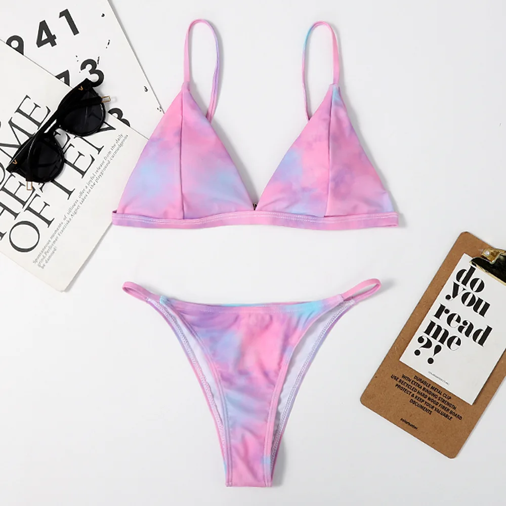 Swimming Suit for Women Bikini Set Sexy Swimsuit High Waist Swimwear Push Up Bathing Suit 2021 Tie Dye Summer Swim Micro Bikini