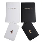 Однотонная Обложка YIYOHI для паспорта с самолетом, Обложка для багажа, свадебная Обложка для паспорта, Набор обложек с буквами для путешествий, Обложка для паспорта XP02
