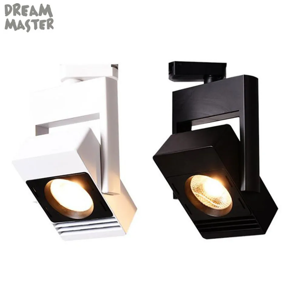 Черный Белый COB светодиодный светильник квадратная Светодиодная лампа 20 Вт Трек