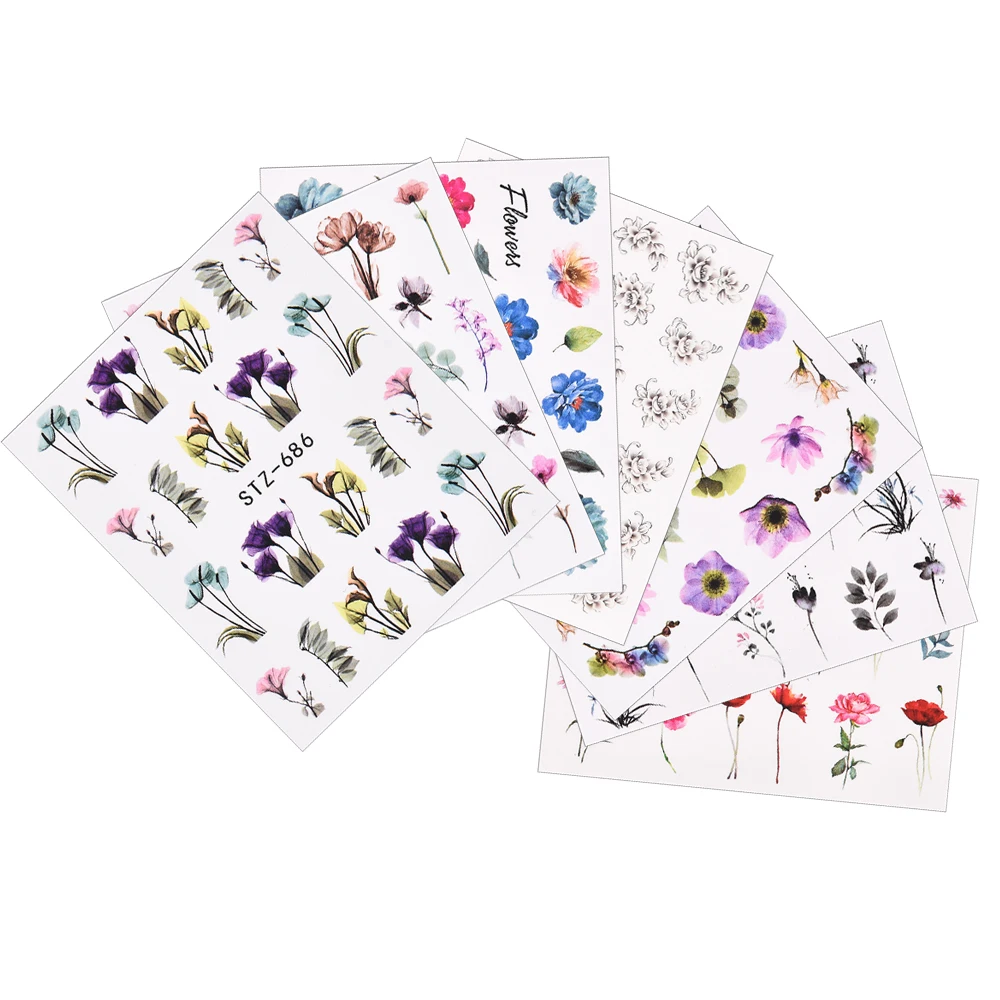

The New 3D Nail Stickers Flower butterfly stickers for nail Foil Love Heart Design Nails Accessories Fashion Manicure Sticker