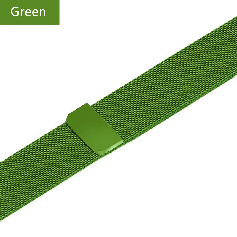 Green Миланская петля для Apple Watch ремешок 44 мм 40 мм iWatch ремешок 42 мм 38 мм браслет из нержавеющей стали Apple watch 5 4 3 Аксессуары - Цвет ремешка: Green