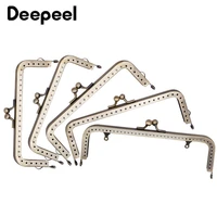 25pcs deepeel 8 5 18 5cm square glossy brass purse frame bag kiss clasp metal handle sewing brackets wallet hardware accessory