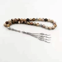 tasbih natural australia zebra stone muslim man misbaha prayer beads adha eid gift 33 rosary beads arabic fashion bracelet