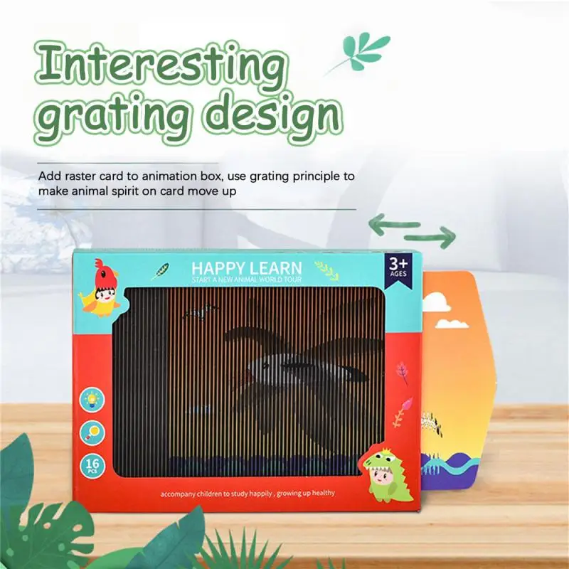 

Детская образовательная 3D анимационная коробка движущиеся карты животные познавательные картины Игрушки для раннего развития игрушки Мон...