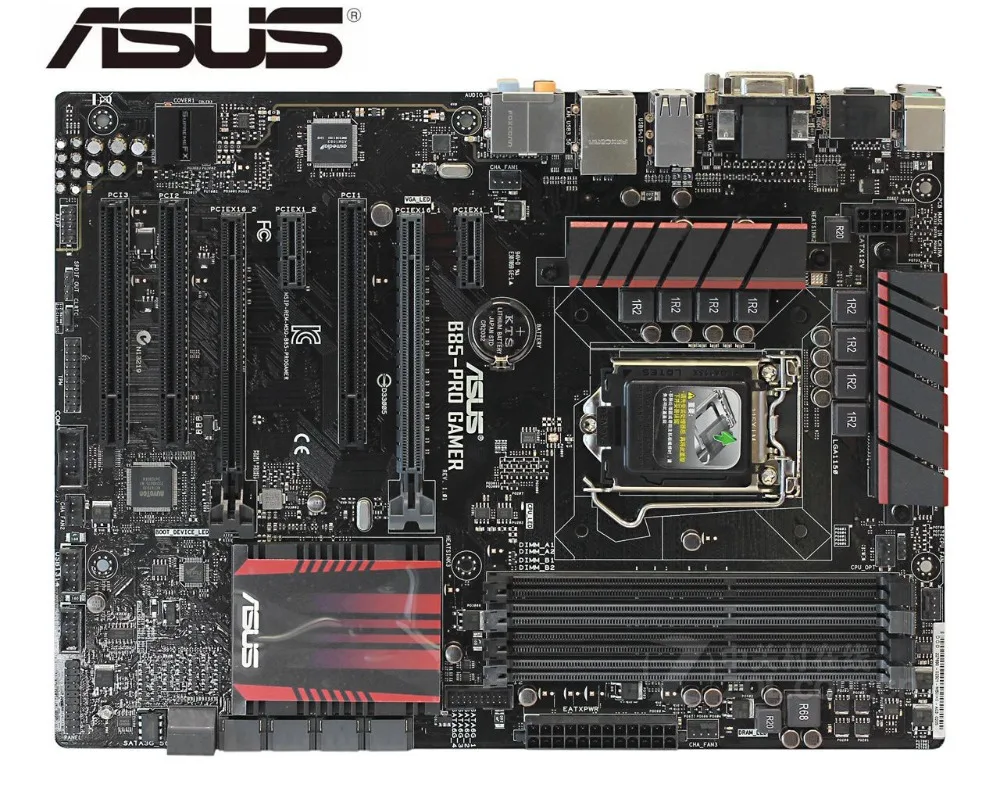 ASUS B85-PRO GAMER оригинальная материнская плата DDR3 LGA 1150 32GB USB2.0 USB3.0 HDMI VGA DVI б/у настольная Материнская плата ПК