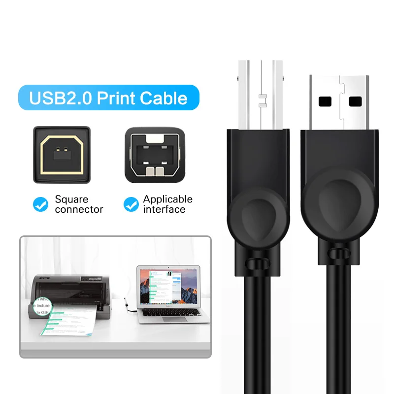 Кабель USB 2.0 Fonken 1 м 3 м высокоскоростной для передачи данных с камеры на принтер