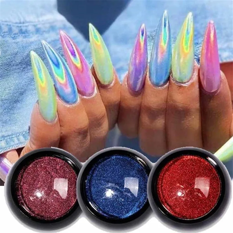 Блестящая пудра для ногтей Единорог голографическая Лазерная блестящая