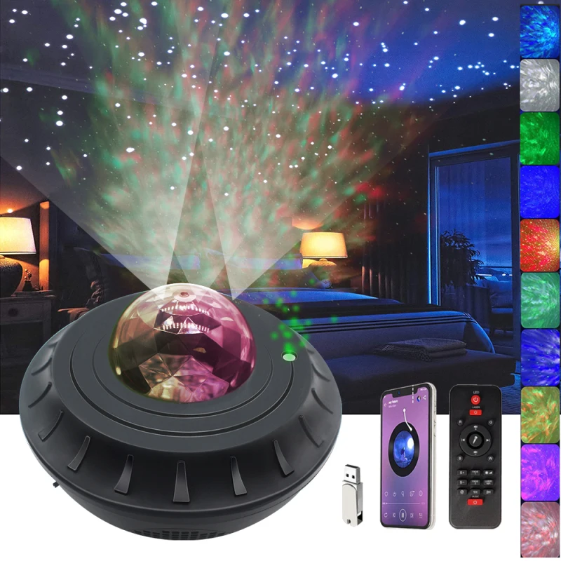 

Smart Star Projector Smart Home Colorful Starry Sky Galaxy Projector Bluetooth Sound-Activated Light Decorate Bedroom Lamp Gifts