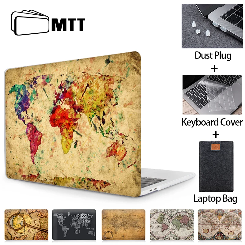 МТТ Ретро мир чехол &quotкарта&quot для Macbook Air 11 12 13 Pro 15 16 дюймов с сенсорной панелью Mac