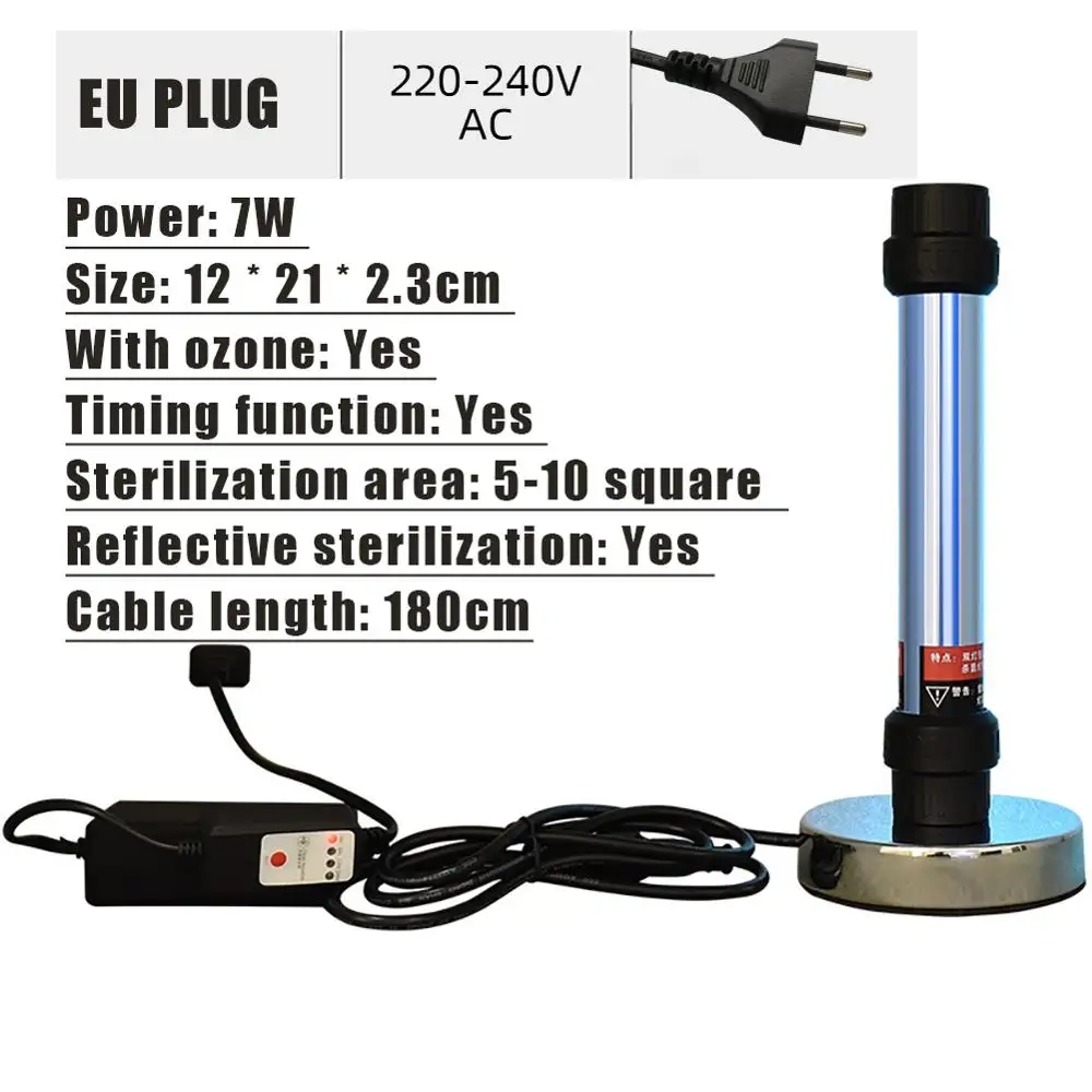

Removable and Timing function Strong light ultraviolet lamp sterilization disinfection rod Bactericidal Mites Lights