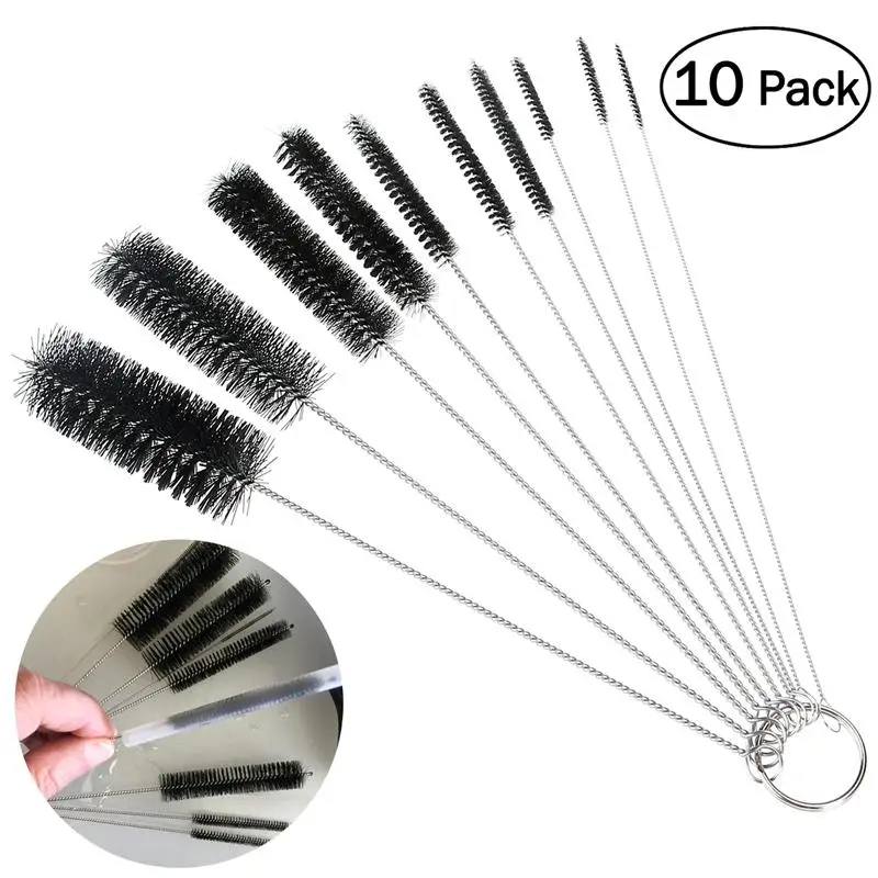 

10pcs Nylon Tube Brushes Straw Set For Drinking Straws / Glasses / Keyboards / Jewelry Cleaning Brushes Clean Tools A45