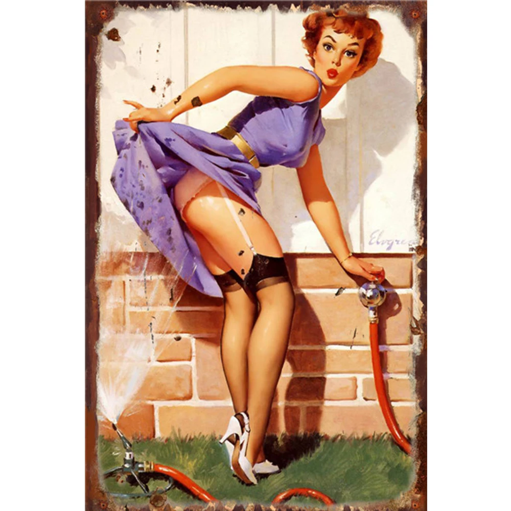 Европейская Сексуальная металлическая вывеска винтажный постер ретро Оловянная