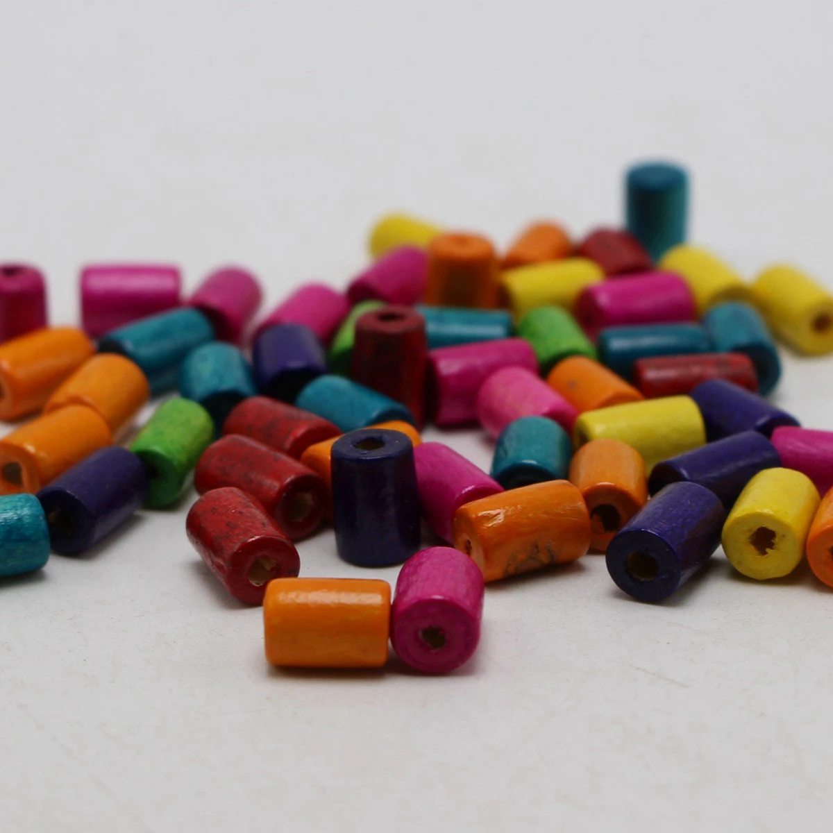 500 Mixed Color 4X8mm Tube Wood Beads~Wooden | Украшения и аксессуары