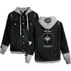 Новинка, свободная джинсовая куртка EXO Ablum с принтом в стиле Харадзюку, женское джинсовое пальто с узором, джинсы в стиле хип-хоп, толстовки, куртка, повседневные женские куртки