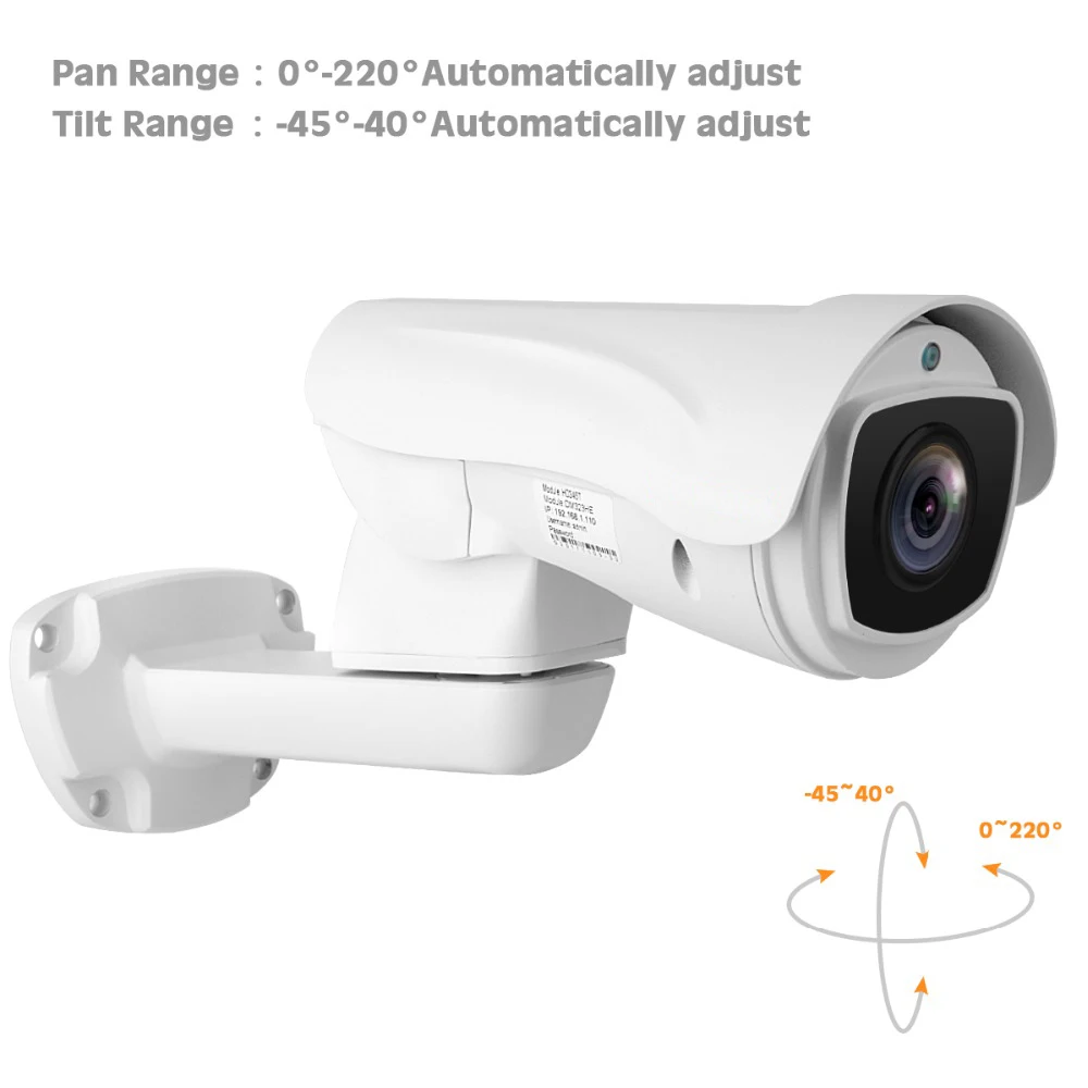 Водонепроницаемая панорамированная POE IP камера наружная H.265 ONVIF Bullet Starlight PTZ