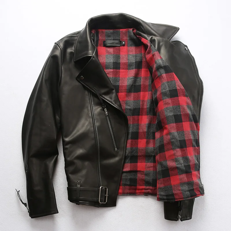 Free shipping classic motor J24 style.quality mens cowhide Jacket fashion genuine Leather slim coat.cool biker jackets.sales | Мужская