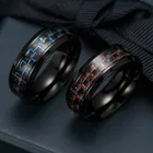 Черное кольцо из нержавеющей стали 8 мм, матовое вольфрамовое кольцо, синее кольцо из углеродного волокна, мужское обручальное ювелирное изделие, подарок