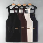 Фартук для мужчин и женщин, хлопок, Холщовый, ремень, поясной карман, на кухне.