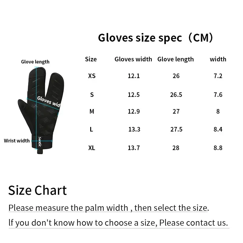 

Santic Autumn Winter Cycling Gloves Windproof Outdoor Sport Ski Gloves Anti-Slip Shockproof Warm MTB Bicycle Bike Travel Gloves
