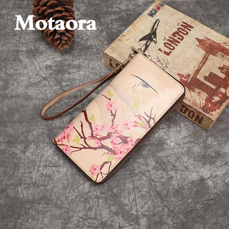

MOTAORA, Ретро стиль, натуральная кожа, Женский кошелек, модный, женский, винтажный, Воловья кожа, кошельки для наличных, телефона, карты, монета, ...