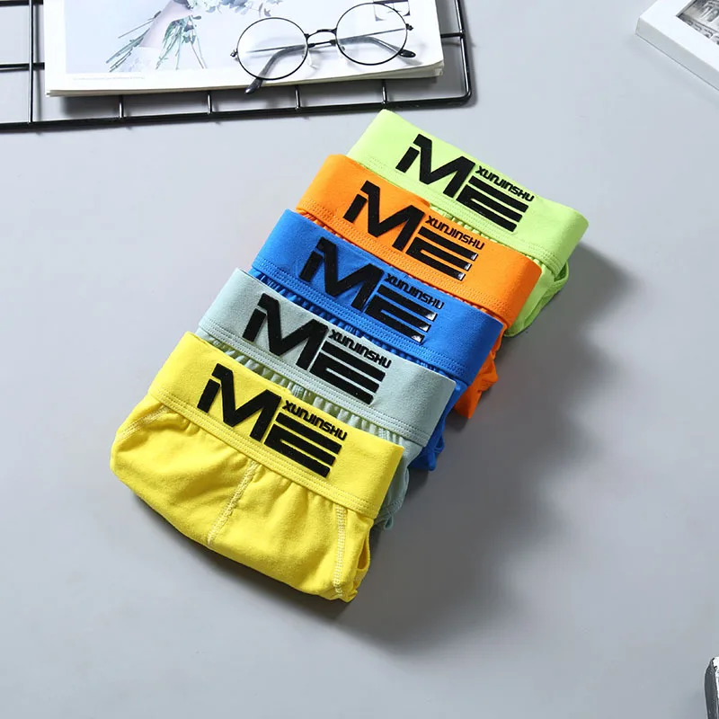 Sexy Men's Panties Underwear Cotton Sexy Low Waist Breathable 3D Relief Briefs Personalized Cotton Men's Shorts Panties 3Pcs/Lot