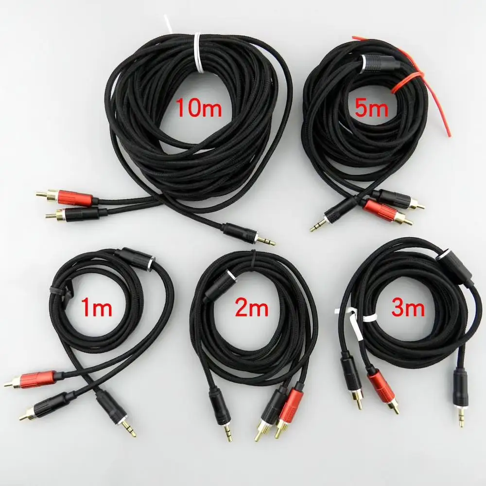 1/2/3/5 m Длина кабель RCA стерео 2RCA до 3 5 мм Aux аудио разъем нашникиов для Усилители