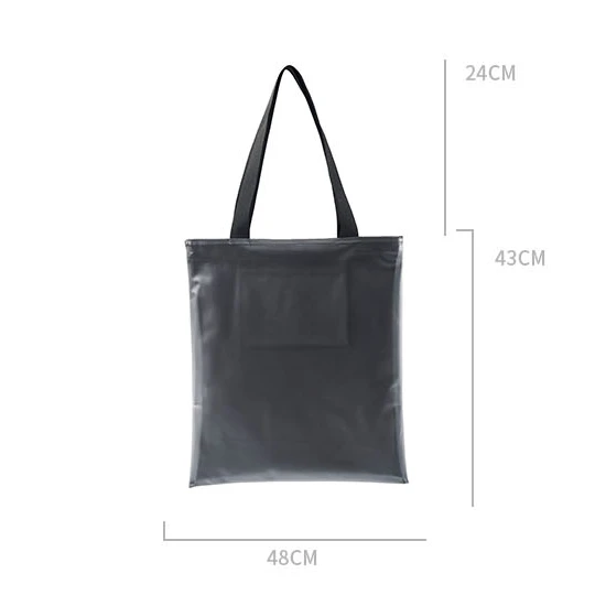 

FREEIN Fashion Frosted TPU Transparent Bag Large Capacity Handbag Reusable Shopping Summer Trendy Street Tote Women Shoulder Bag