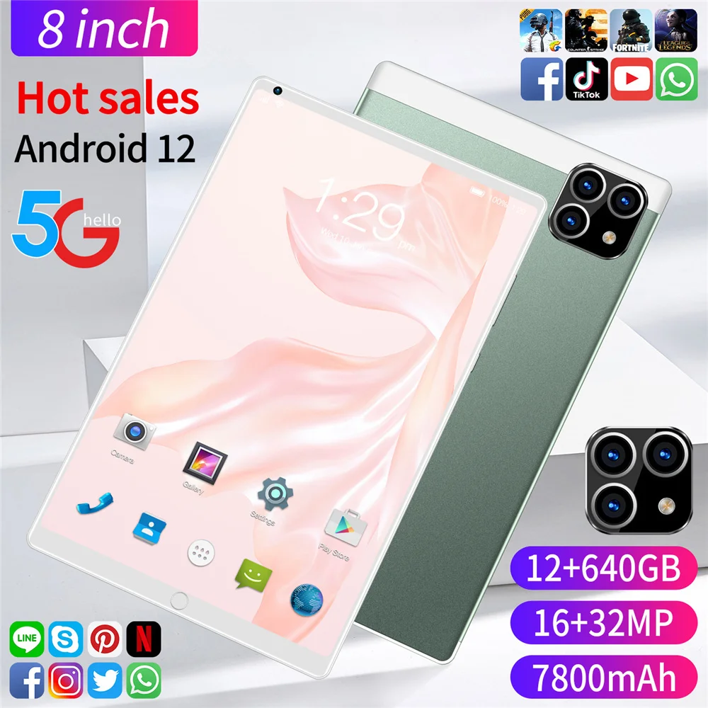 

8 Inch Eight-Core 8GB+128GB Arge Android 9.0 Wifi Tablet PC Dual SIM Dual Camera Bluetooth 4G Call Phone Game Smart Tablet