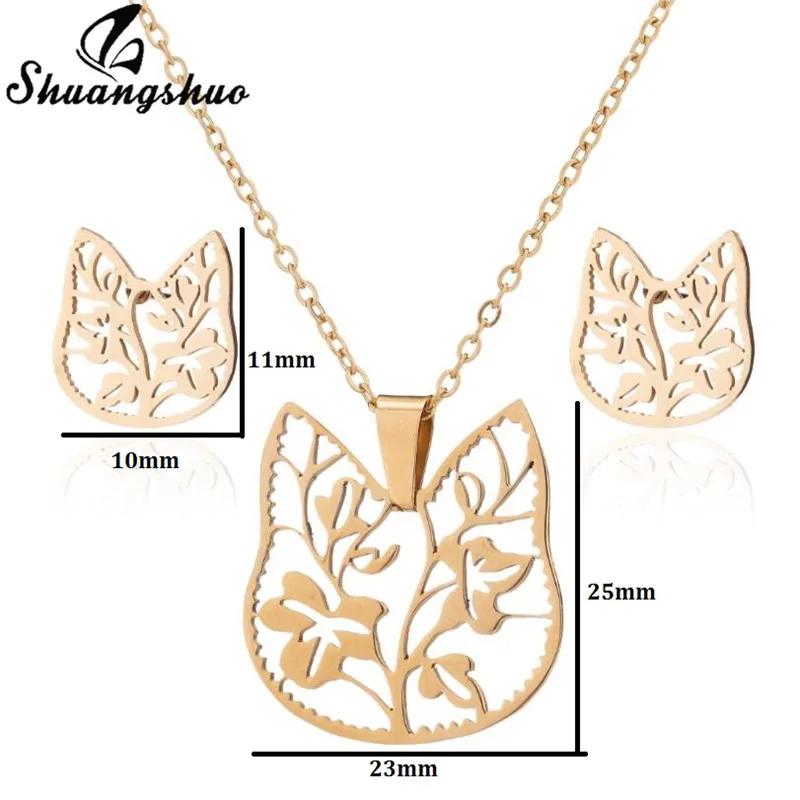 Shuangshuo Модные женские девочки дети Мужчины Ювелирные наборы перо карта животное