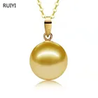 Ожерелье RUIYI из настоящего 18-каратного золота с подвеской из натурального золотого жемчуга южного моря, чистое ювелирное изделие AU750, подарок для женщин