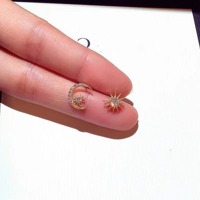 Женские серьги гвоздики из серебра 925 пробы с цирконом|Серьги-гвоздики| |