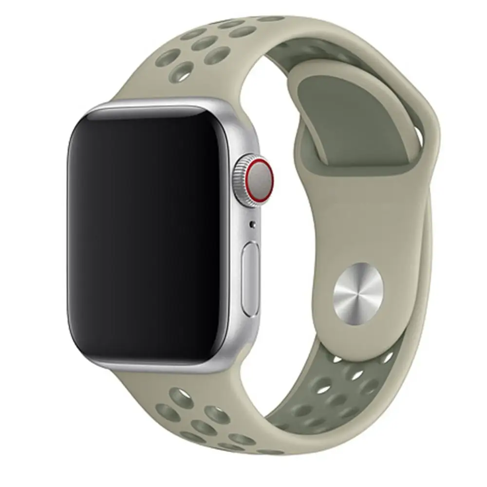 Спортивный ремешок для apple watch band 4 5 42 мм/38 мм iwatch band 44 мм/40 мм ремешок силиконовый браслет дышащий ремешок для часов серии 5 4 3 2 - Цвет ремешка: Fog Vintage Lichen34