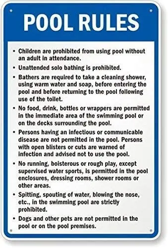 

Metal signsE Georgia Pool Rules Sign Heavy Duty Sign
