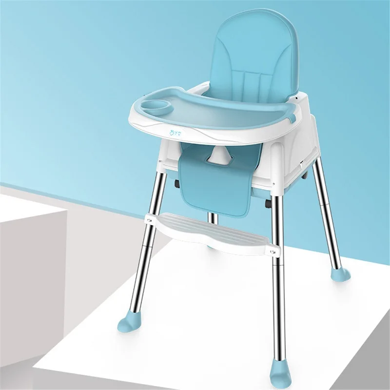 Blue and pad Kidlove 3-в-1 Многофункциональный обеденный стул для ребенка складной Портативный детское кресло без подушки - Цвет: Blue and pad