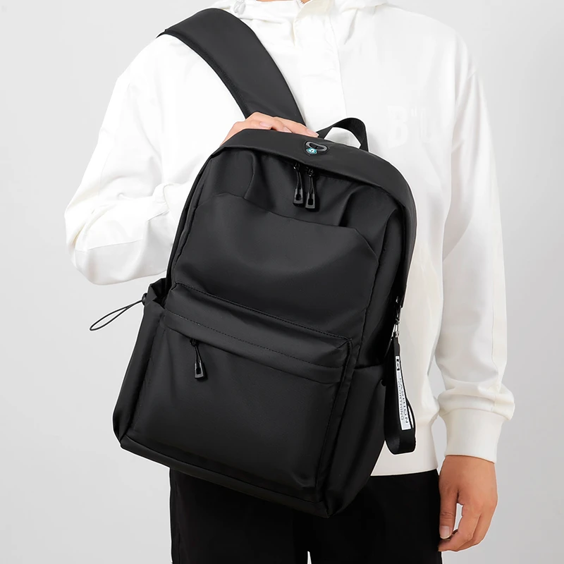 Однотонный деловой рюкзак для путешествий мужской нейлоновый легкий