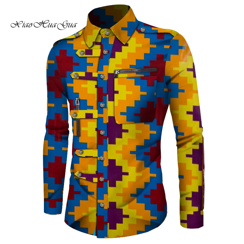 Африканские рубашки для мужчин сделанные на заказ Африканский принт